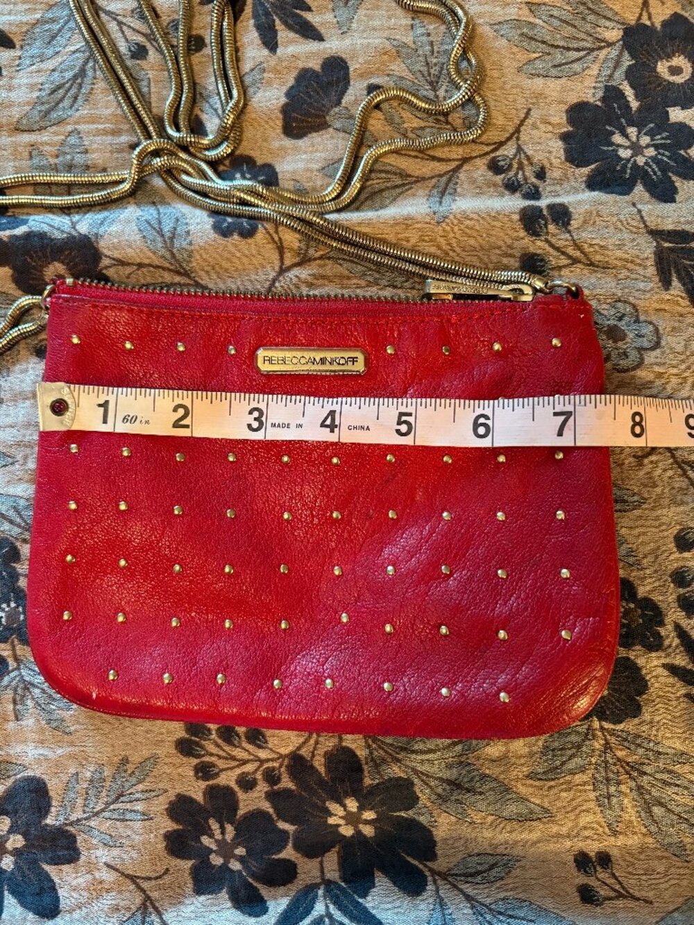 Rebecca Minkoff Leather Pouch cross body Red